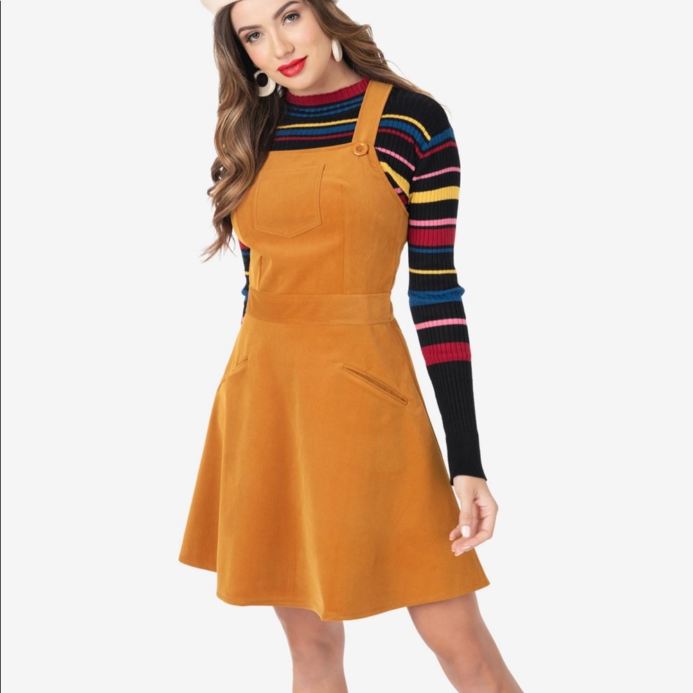 Voodoo Vixen Brown Corduroy Vintage Style Dress